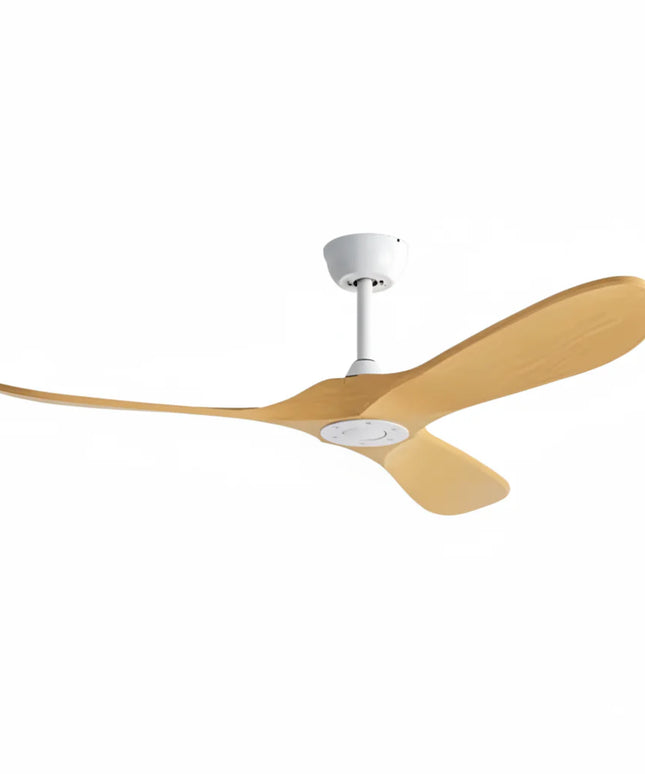 Ventilateur Plafond Silencieux - Blanc et ABS Marron Clair