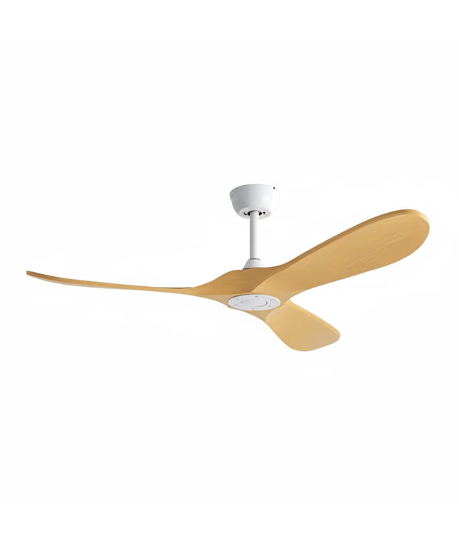 Ventilateur Plafond Silencieux - Blanc et ABS Marron Clair