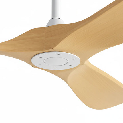 Ventilateur Plafond Silencieux - Blanc et ABS Marron Clair
