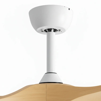 Ventilateur Plafond Silencieux - Blanc et ABS Marron Clair
