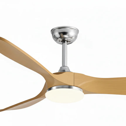 Ventilateur Plafond Silencieux - Argent et ABS Marron Naturel