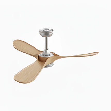 Ventilateur Plafond Silencieux - Argent et ABS Marron Naturel