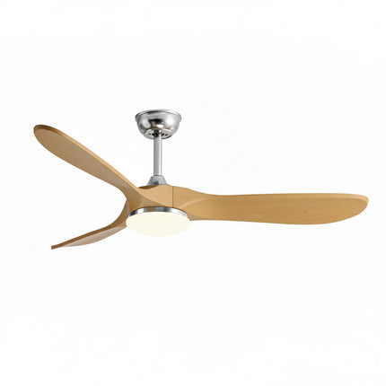 Ventilateur Plafond Silencieux - Argent et ABS Marron Naturel