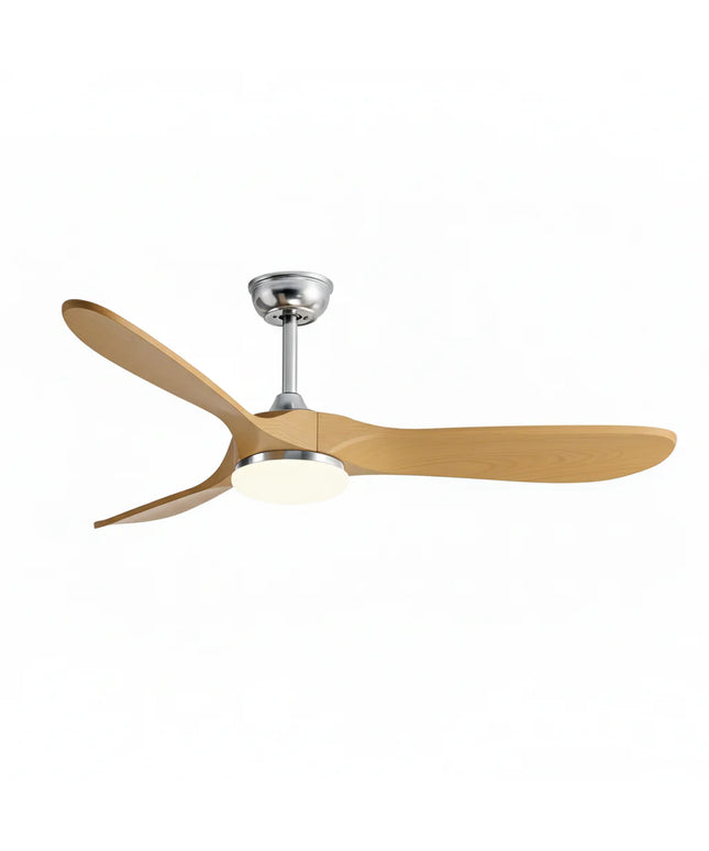 Ventilateur Plafond Silencieux - Argent et ABS Marron Naturel