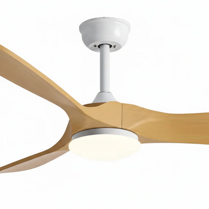 Ventilateur Plafond Silencieux - Blanc et ABS Marron Naturel