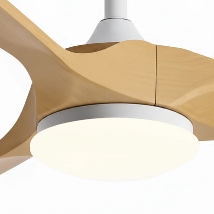 Ventilateur Plafond Silencieux - Blanc et ABS Marron Naturel