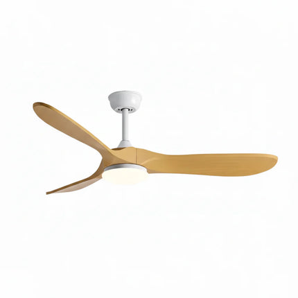 Ventilateur Plafond Silencieux - Blanc et ABS Marron Naturel