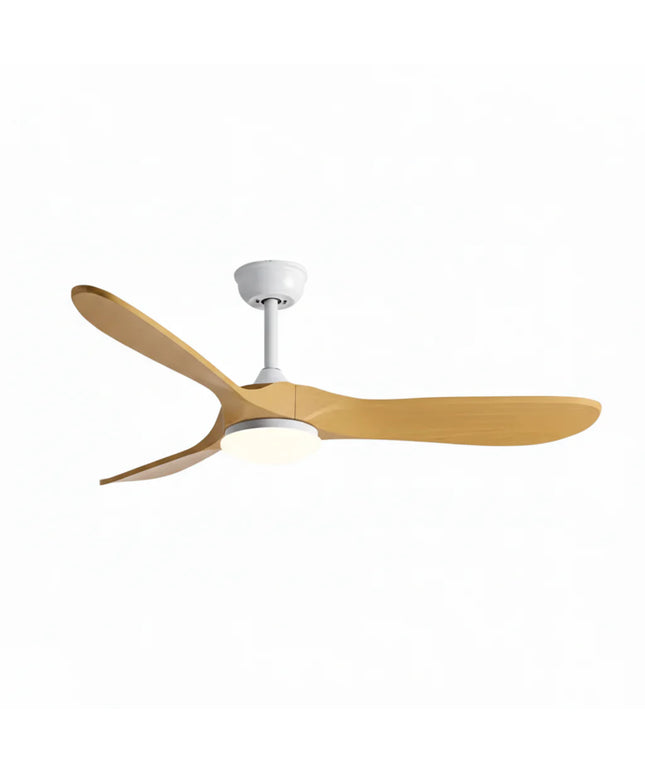 Ventilateur Plafond Silencieux - Blanc et ABS Marron Naturel