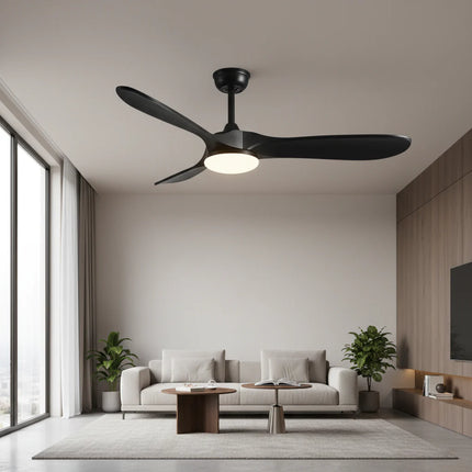 Ventilateur Plafond Silencieux - Noir et ABS Noir