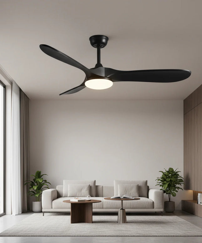 Ventilateur Plafond Silencieux - Noir et ABS Noir