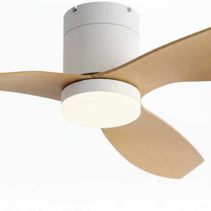 Ventilateur de Plafond Silencieux - Blanc & ABS Bois Clair