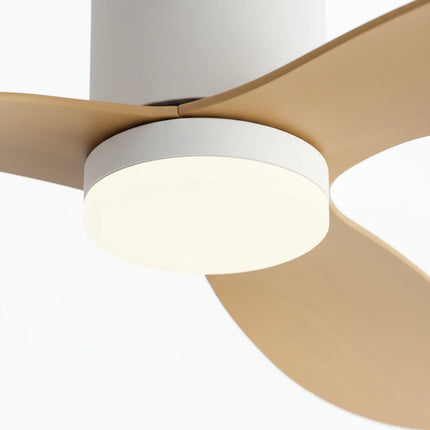 Ventilateur de Plafond Silencieux - Blanc & ABS Bois Clair