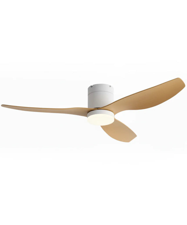 Ventilateur de Plafond Silencieux - Blanc & ABS Bois Clair