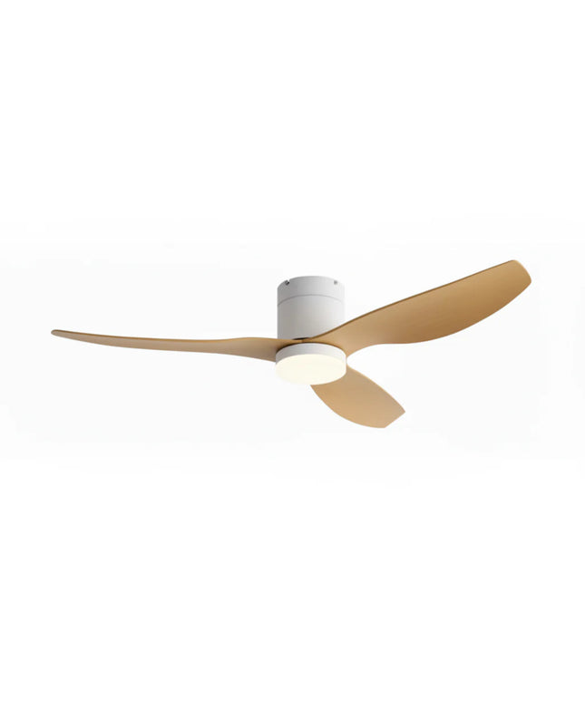 Ventilateur de Plafond Silencieux - Blanc & ABS Bois Clair
