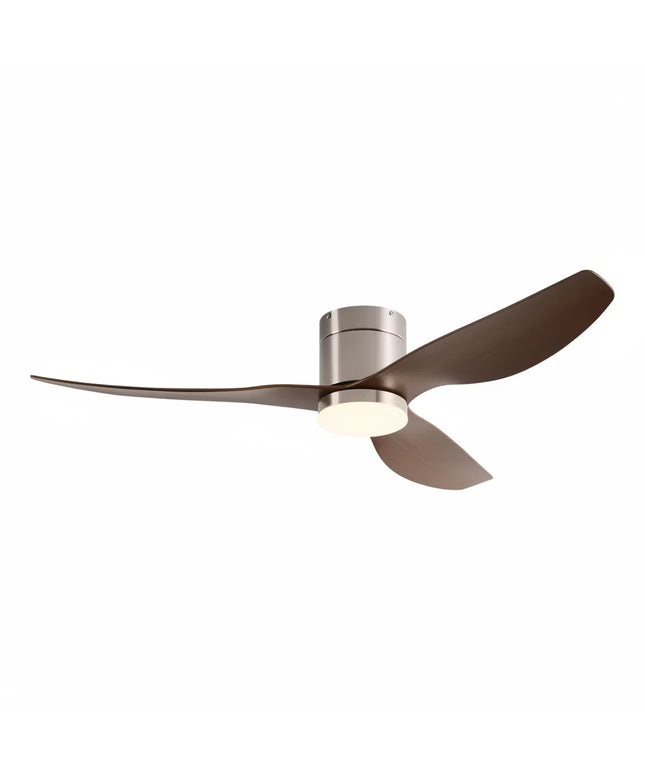 Ventilateur de Plafond Silencieux - Argent & ABS Bois Foncé