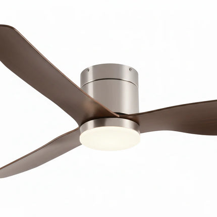 Ventilateur de Plafond Silencieux - Argent & ABS Bois Foncé
