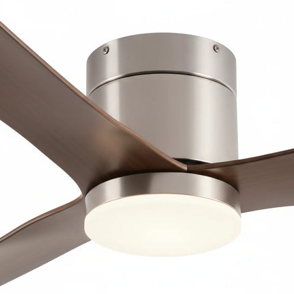 Ventilateur de Plafond Silencieux - Argent & ABS Bois Foncé