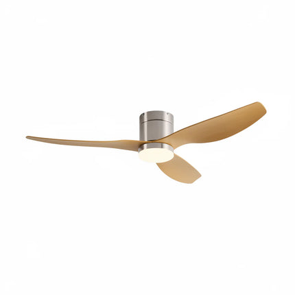 Ventilateur de Plafond Silencieux - Argent & ABS Bois Clair