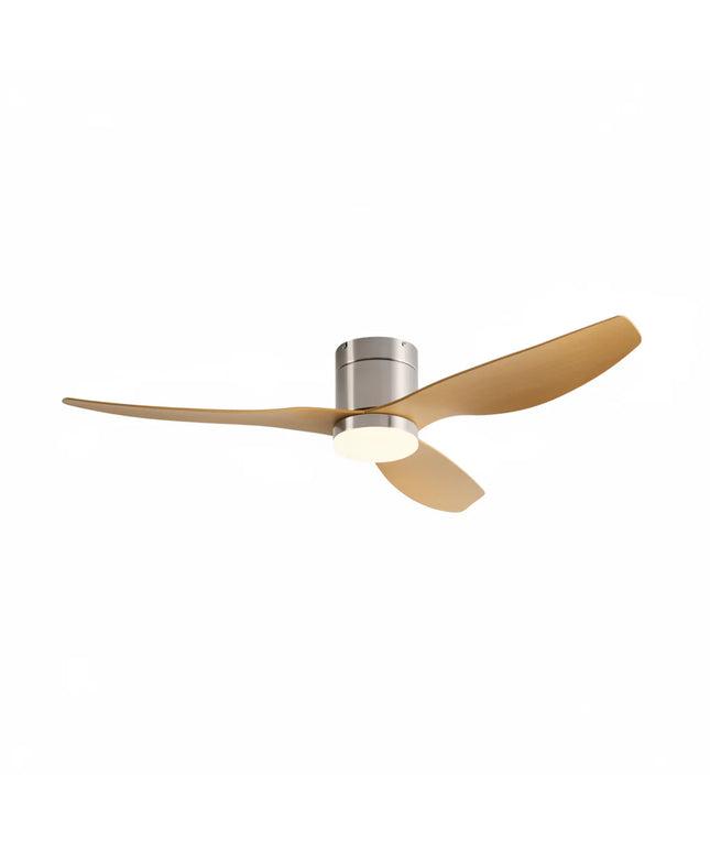 Ventilateur de Plafond Silencieux - Argent & ABS Bois Clair