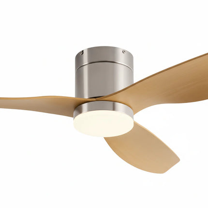 Ventilateur de Plafond Silencieux - Argent & ABS Bois Clair