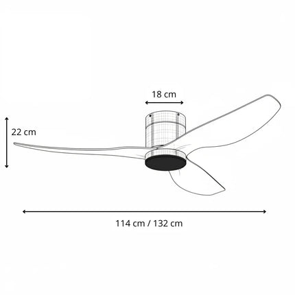 Ventilateur de Plafond Silencieux - Blanc & ABS Blanc