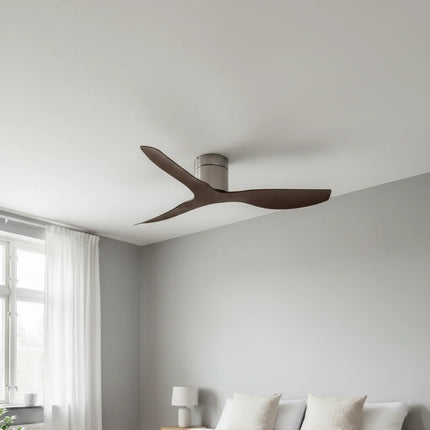 Ventilateur de Plafond - Argent & ABS Bois Foncé