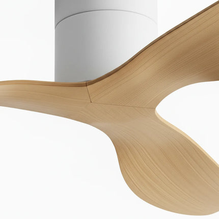 Ventilateur de Plafond - Blanc & ABS Bois Clair