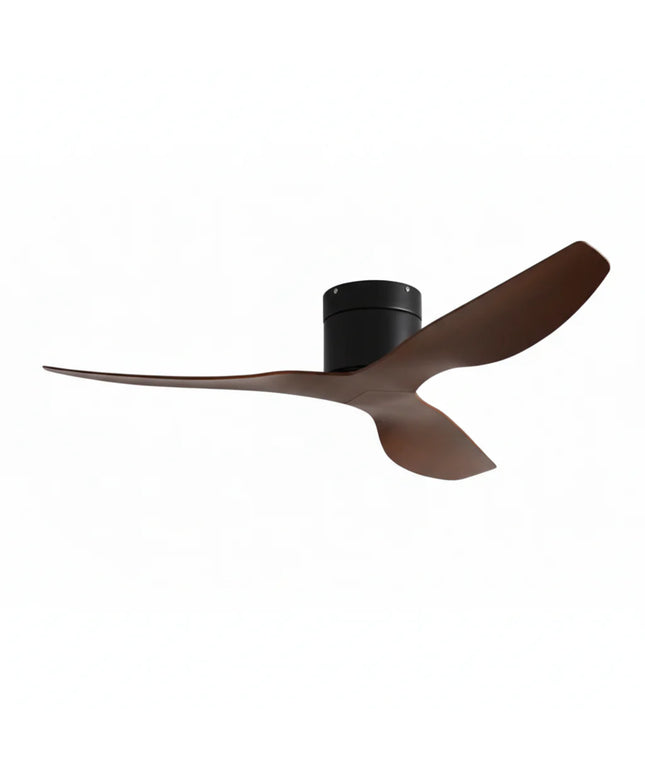 Ventilateur de Plafond - Noir & ABS Bois Foncé