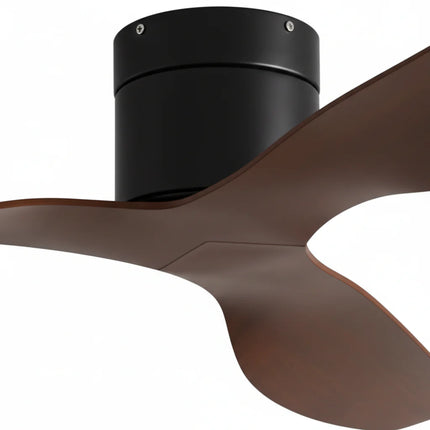 Ventilateur de Plafond - Noir & ABS Bois Foncé
