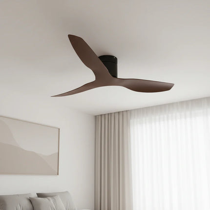 Ventilateur de Plafond - Noir & ABS Bois Foncé