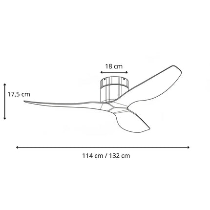 Ventilateur de Plafond - Blanc & ABS Bois Clair
