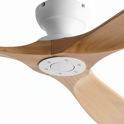 Ventilateur de Plafond – Bois Naturel et Blanc