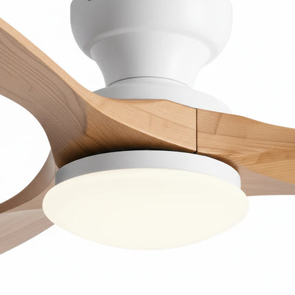 Ventilateur de Plafond  – Bois Naturel et Blanc