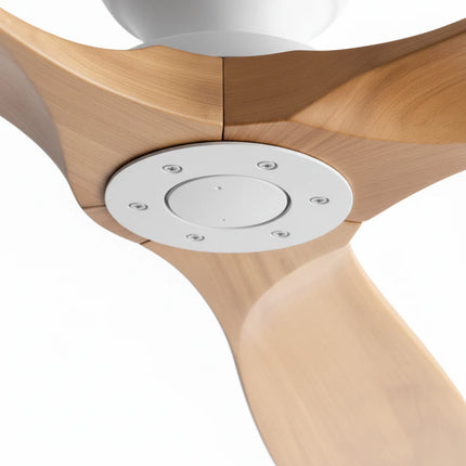 Ventilateur de Plafond – Bois Naturel et Blanc