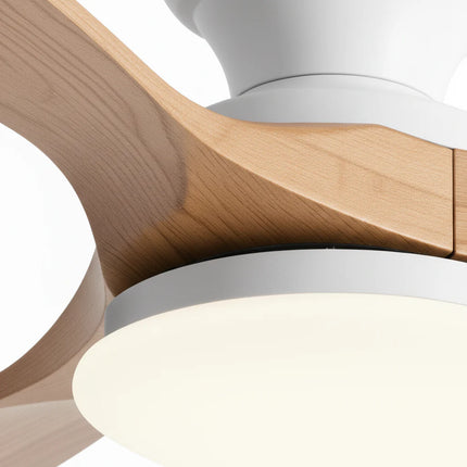 Ventilateur de Plafond  – Bois Naturel et Blanc