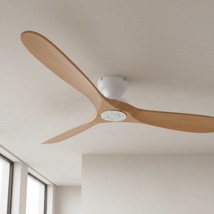 Ventilateur de Plafond – Bois Naturel et Blanc