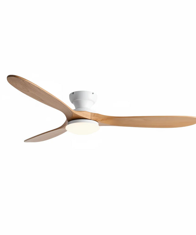Ventilateur de Plafond  – Bois Naturel et Blanc