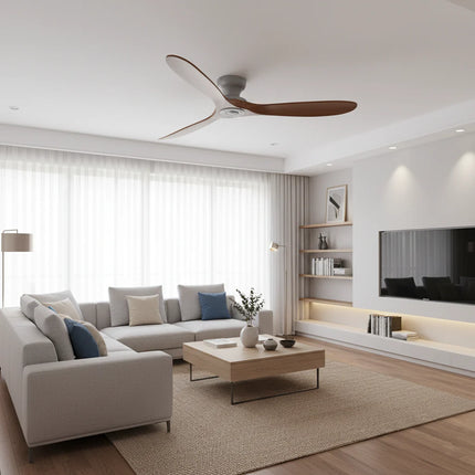 Ventilateur de Plafond – Bois Foncé et Gris