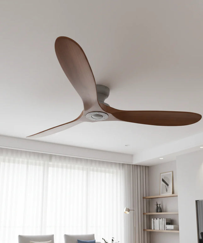 Ventilateur de Plafond – Bois Foncé et Gris