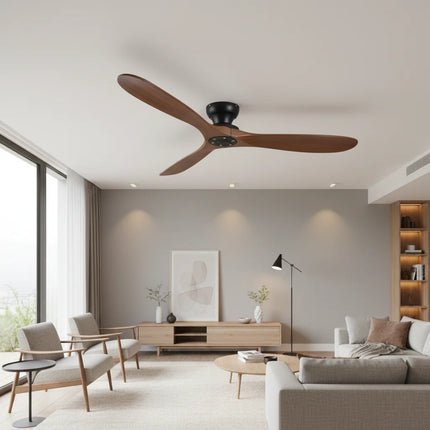 Ventilateur de Plafond – Bois Foncé et Noir