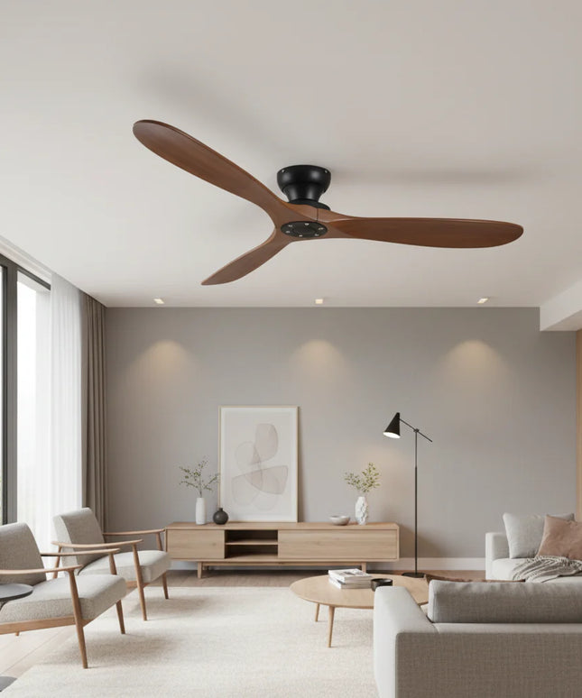 Ventilateur de Plafond – Bois Foncé et Noir