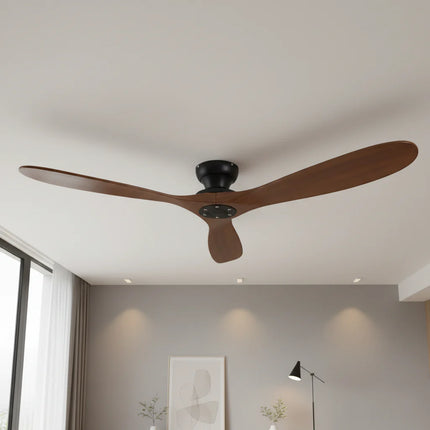 Ventilateur de Plafond – Bois Foncé et Noir