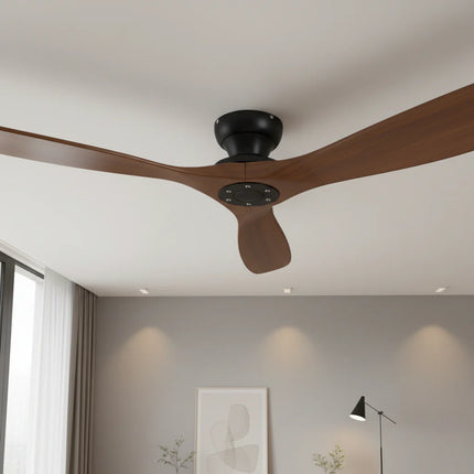 Ventilateur de Plafond – Bois Foncé et Noir
