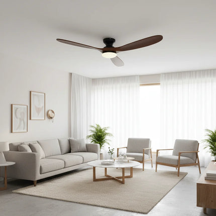 Ventilateur de Plafond – Bois Foncé et Noir