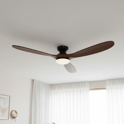 Ventilateur de Plafond – Bois Foncé et Noir