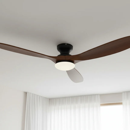 Ventilateur de Plafond – Bois Foncé et Noir