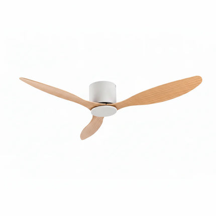 Ventilateur plafond Silencieux - Blanc & ABS Bois Clair