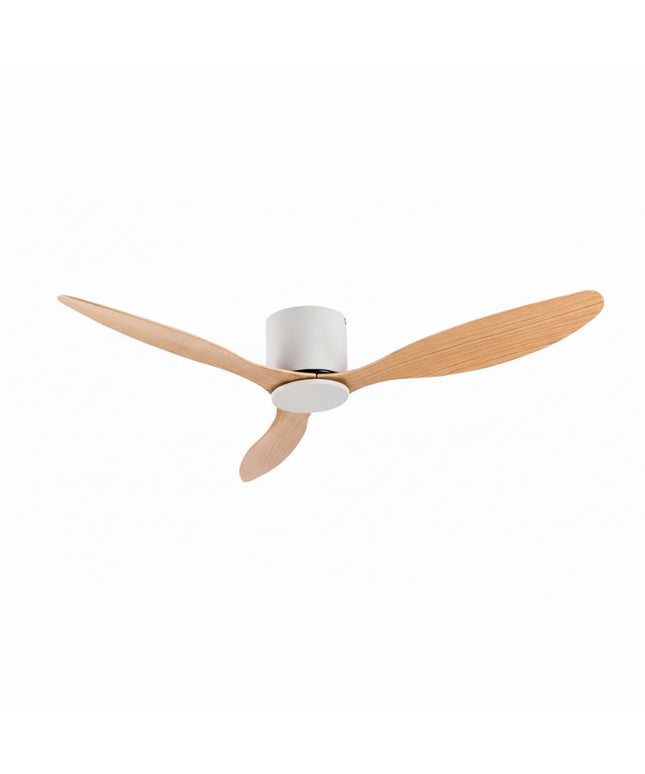 Ventilateur plafond Silencieux - Blanc & ABS Bois Clair