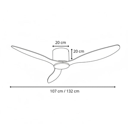 Ventilateur plafond Silencieux - Blanc & ABS Bois Clair