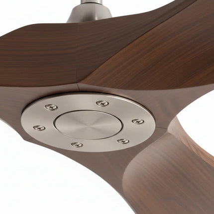 Ventilateur Plafond Silencieux - Argent et ABS Marron Foncé
